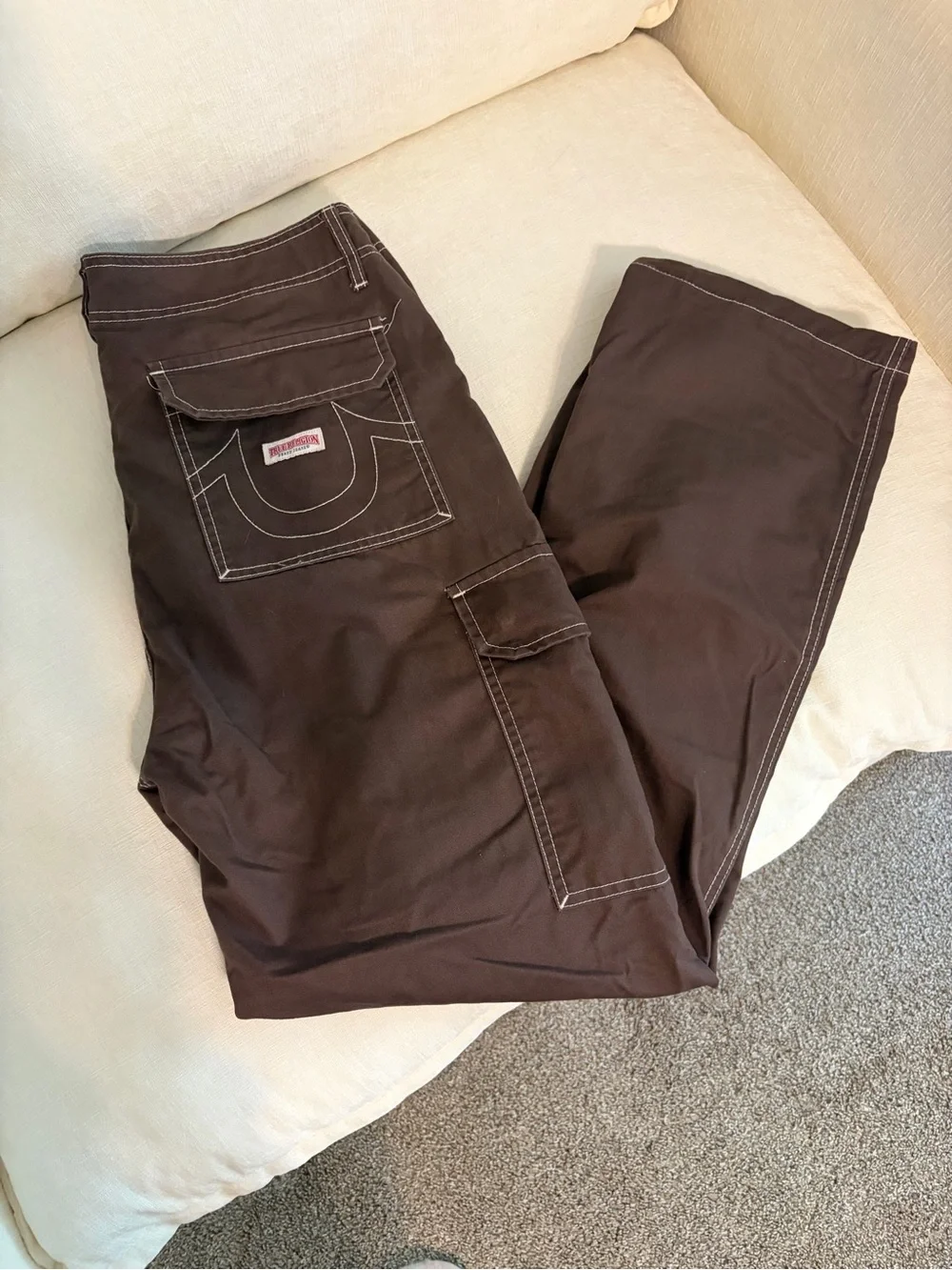 Men’s True Religuon Dark Brown Cargo Pants